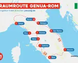 Traumroute Genua-Rom: Eine Reise durch Italien mit dem Camper. Entdecke Städte wie Florenz, Siena und Rom. Perfekt für dein nächstes **backpacking italien** Abenteuer.