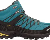 Türkiser CMP Wanderschuh mit Schnürung und gelben Akzenten. Die Sohle ist robust und für Outdoor-Aktivitäten konzipiert. Wie fallen CMP Schuhe aus?