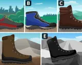 Fünf verschiedene bergschuhe kategorien: leichte Wanderschuhe, Zustiegsschuhe, Bergstiefel und Hochgebirgsschuhe.