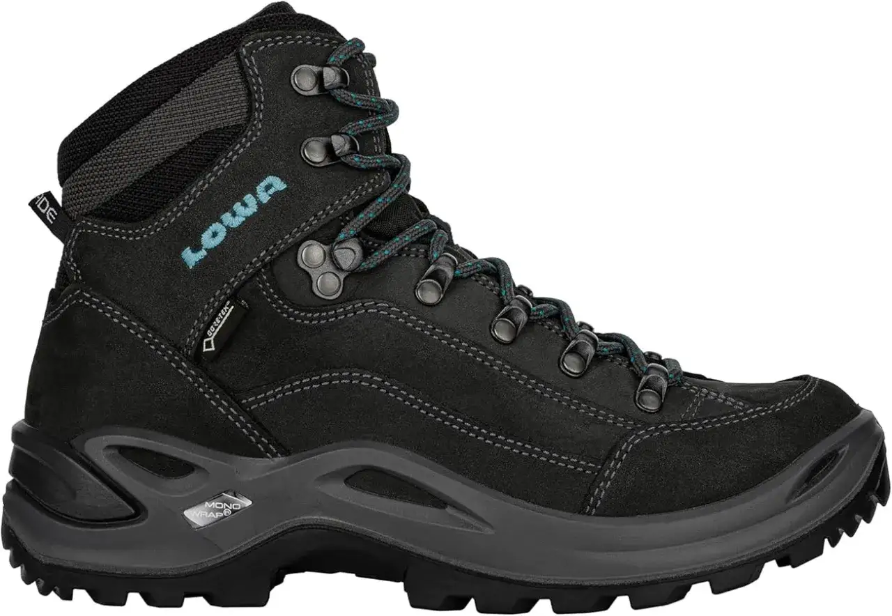 Schwarzer Lowa Renegade Wanderschuh mit Gore-Tex. Bereit f&uuml;r jeden lowa renegade test im Gel&auml;nde.